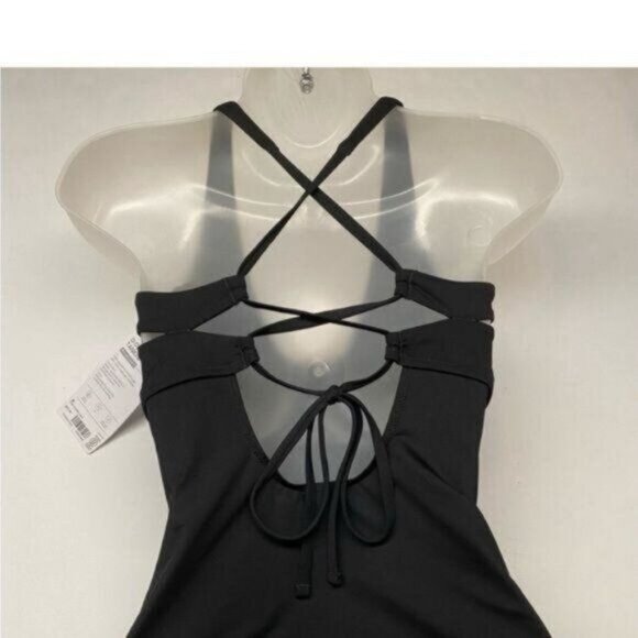 Athleta Triangle Swim Tankini Black Swim Tank  UPF 50+ Beach Vacation Small - Picture 5 of 6